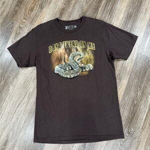 Newport‎ Blue Cotton Brown T-shirt Don't Tread on Me Skater Surf Grunge sz: M